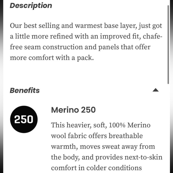 NWT Smartwool Merino 250 Baselayer Top - Picture 4 of 6